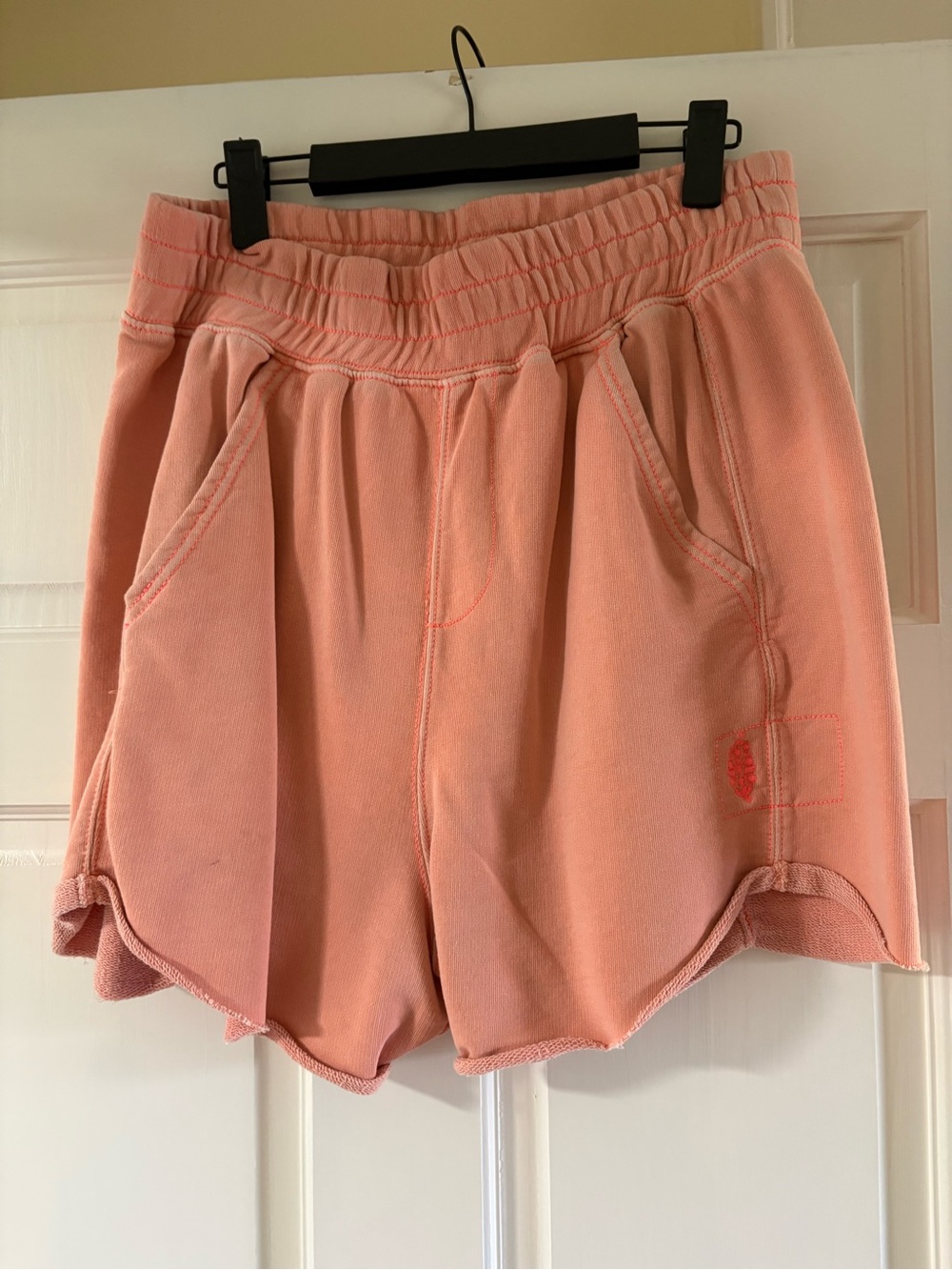 Free People Coral Pink Casual Drawstring Lounge Shorts